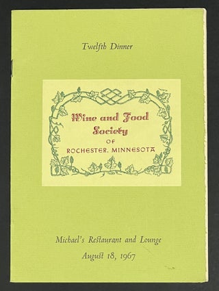 Item #38177 TWELFTH DINNER. Michael's Restaurant and Lounge. August 18, 1967. Wine and Food...