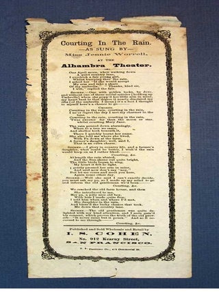 Item #38205 COURTING In The RAIN; As Sung by Jennie Worrell, at the Alhambra Theater. California...