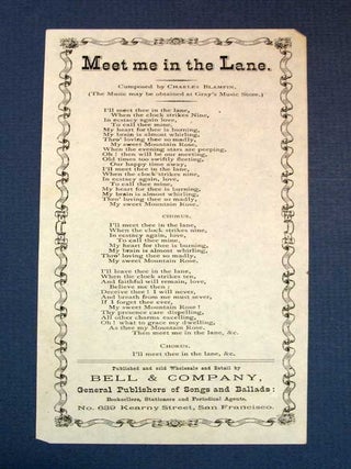 Item #38214 MEET ME In The LANE. California Song Slip, Charles - Composer Blampin