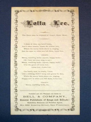 Item #38222 LOTTA LEE. California Song Slip, C. T. - Attributed to Lockwood