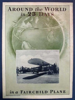 Item #38239 AROUND The WORLD In 23 DAYS In A FAIRCHILD PLANE. Aviation History / Promotional...