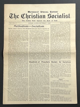 Item #38949 The CHRISTIAN SOCIALIST. The Golden Rule Against the Rule of Gold. Methodist...