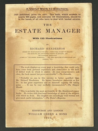 Item #39024 The ESTATE MANAGER; with 133 Illustrations. A Useful Work to Solicitors. Contents...