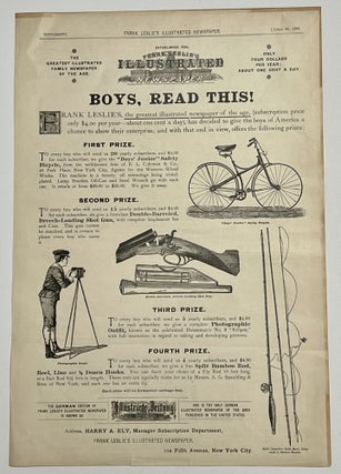 Item #39068 BOYS, READ THIS! Frank Leslie's Illustrated Newspaper. Supplement. April 25, 1891....
