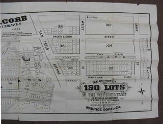 OAKLAND PROPERTY. 150 LOTS in the Whitcher Tract to be Sold at Auction on Friday 24th December 1869 at Sale Room 327 Montgomery St. by Maurice Dore & Co.