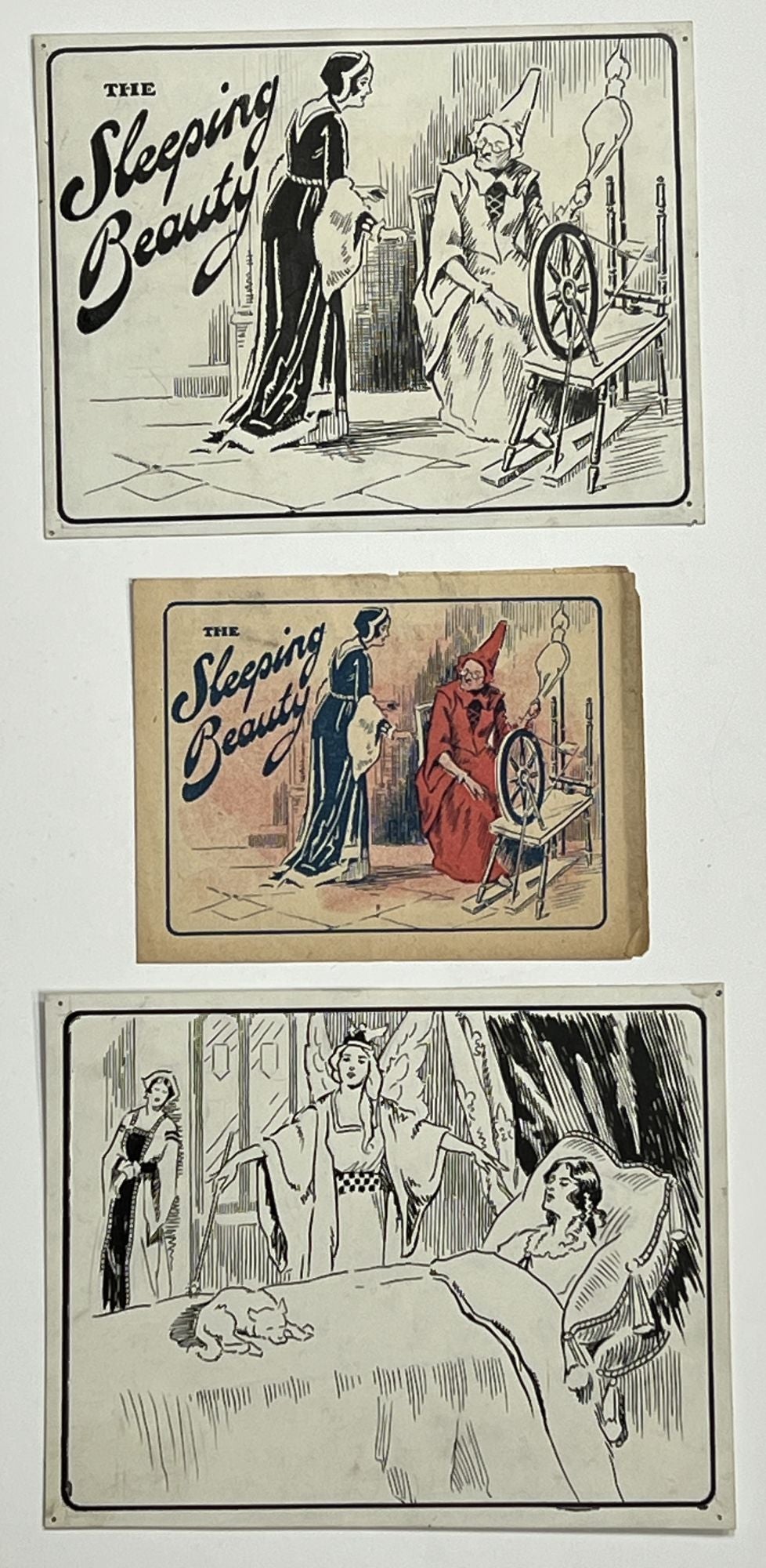 [Chapbook] - The SLEEPING BEAUTY With PRE-PRODUCTION ILLUSTRATION CARDS. Walker Toy Book