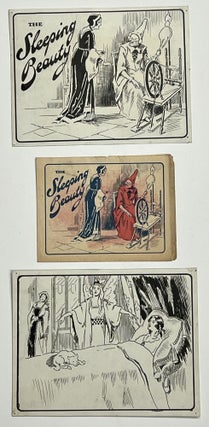 Item #39495 The SLEEPING BEAUTY With PRE-PRODUCTION ILLUSTRATION CARDS. Walker Toy Book. Chapbook