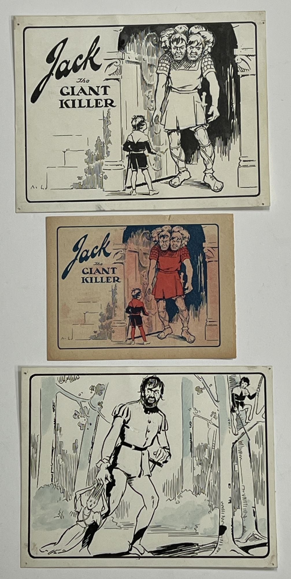 [Chapbook] - JACK The GIANT KILLER With PRE-PRODUCTION ILLUSTRATION CARDS. Walker Toy Book