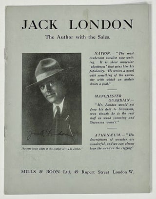 Item #39526 JACK LONDON. The Author with the Sales. Promotional pamphlet, Jack London, John...