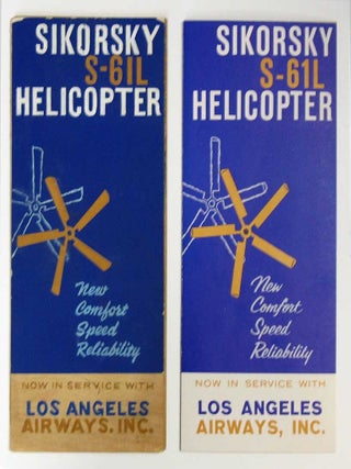 Item #39623 SIKORSKY S-61L HELICOPTER. Accompanied by Original Mock-up Artwork. Aviation Product...