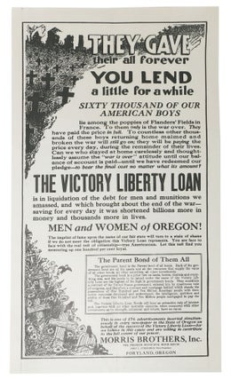 Item #39853 THEY GAVE THEIR ALL FOREVER - YOU LEND A LITTLE For A WHILE. The Victory Liberty...