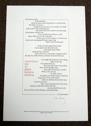 Item #40041 VALENTINE'S DAY At JOHNS HOPKINS HOSPITAL. L. M. Rosenberg, Richard Bigus - Printer