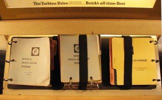 The TURBINE DRIVE BUICK... BUICK'S ALL-TIME BEST. 1960 Dealer's Backlit Showroom Display Case Complete with 33 Transparencies Displaying Interior & Exterior Design Choices and Three Upholstery Sample Catalogues.