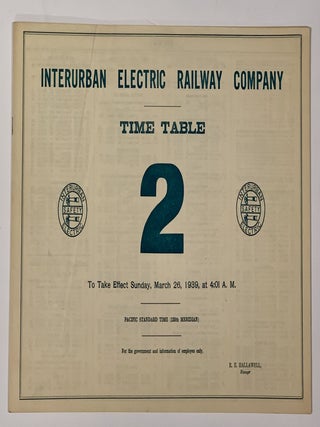 Item #40360 INTERURBAN ELECTRIC RAILWAY COMPANY COLLECTION. Interurban Electric Railway Company,...