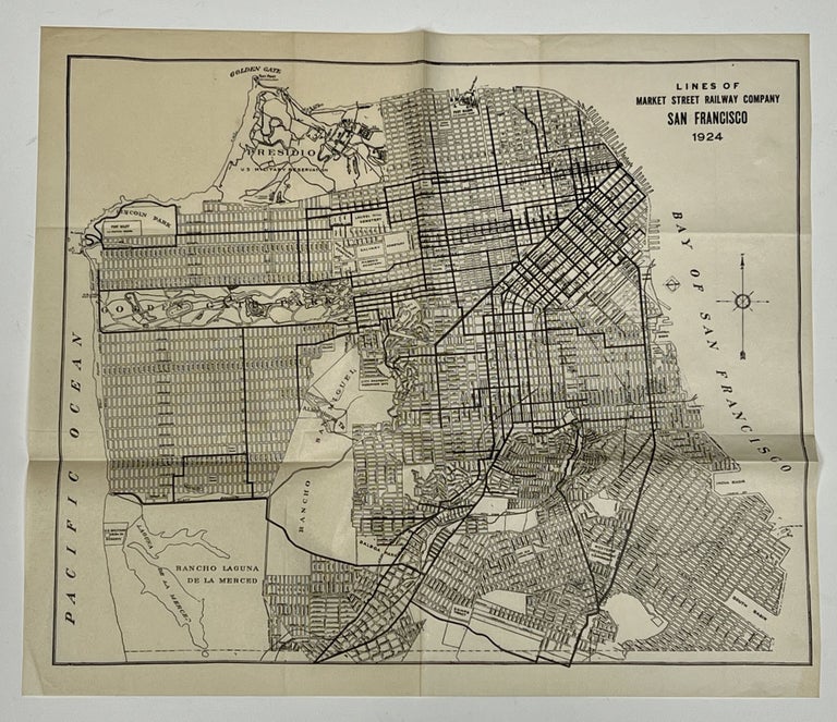 Item #40427 LINES Of MARKET STREET RAILWAY COMPANY, SAN FRANCISCO 1924. Map of the San Francisco Peninsula. Market Street Railway Company.