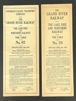 Item #40440 The GRAND RIVER RAILWAY COLLECTION Of 3 ITEMS. The Grand River Railway - Canadian...