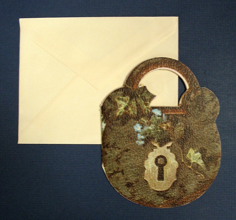 Item #40603 A KEY To NATURE'S LOCK. Die-Cut Children's Poem. "Cary"