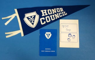 Item #40932 YOUTH TEMPERANCE COUNCIL COLLECTION. Manual, YTC Sings & Honor Council Pennant....