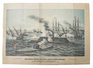 The FIRST BATTLE BETWEEN "IRON" SHIPS Of WAR.; The "Monitor" 2 Guns and "Merrimac" 10 Guns. The. Civil War, Henry Bill, 1824.