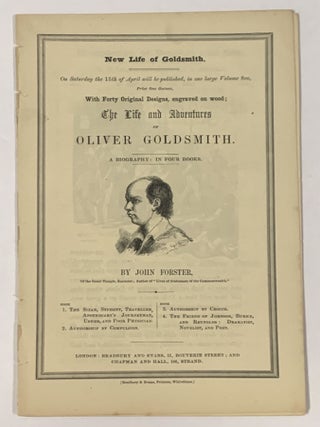 Item #42518.1 NEW LIFE Of GOLDSMITH. DOMBEY And SON. Publisher Advertising Insert / Publishing...