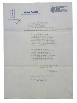 Item #42916 JUST An IMPROMPTU THOUGHT Or TWO. For William & Mrs. I. Schaffer. Midnight July 24th....