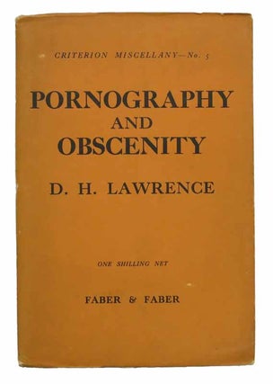 Item #43018 PORNOGRAPHY And OBSCENITY. Criterion Miscellany -- No. 5. Lawrence, avid, erbert....