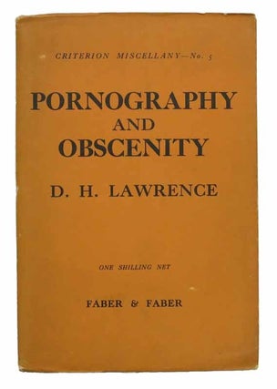 Item #43018 PORNOGRAPHY And OBSCENITY. Criterion Miscellany -- No. 5. Lawrence, avid, erbert....