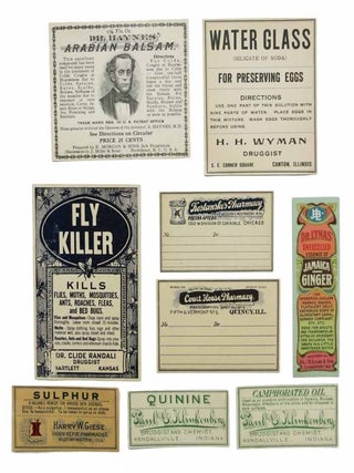 Item #43269 LOT Of EIGHT DRUGGIST / PHARMACY LABELS. Pharmacy / Patent Medicine