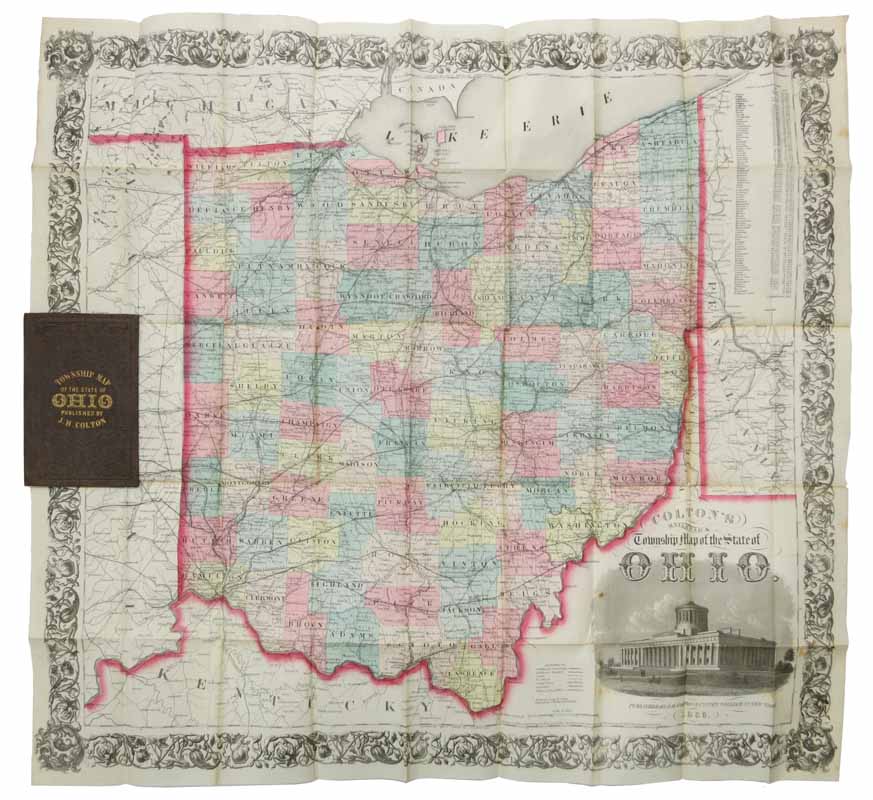 Colton, J[oseph] H. [1800 - 1893] - COLTON'S RAILROAD & TOWNSHIP MAP Of The STATE Of OHIO