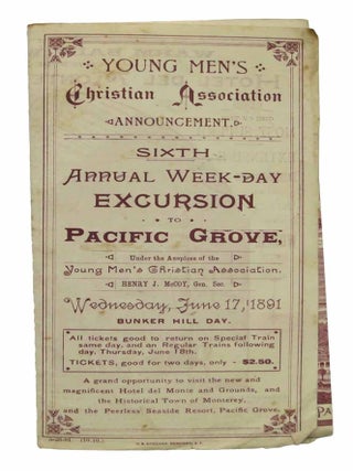 Item #43969 YOUNG MEN'S CHRISTIAN ASSOCIATION ANNOUNCEMENT. Sixth Annual Week - Day Excursion to...