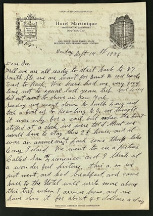 SAILOR - AUTHOR'S COLLECTION Of MANUSCRIPT And ARCHIVAL MATERIAL Documenting Life in the Merchant Marine during the Depression. Including an Unpublished Autobiographical Story, MS Correspondence, a Yearbook, and 250+ Photographs.