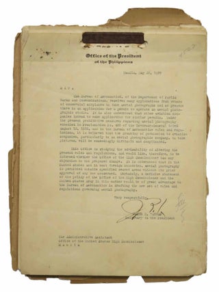 Item #44229 ARCHIVE of CORRESPONDENCE Between The COMMONWEALTH Of The PHILIPPINES And OFFICERS Of...
