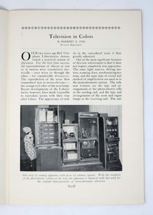 "TELEVISION In COLORS" [as published in] BELL LABORATORIES RECORD. July 1929. Vol 7 No. 11.