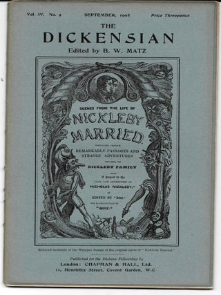 Item #44971.8 THE DICKENSIAN. Vol. IV. No. 9.; September 1908. B. W. - Matz