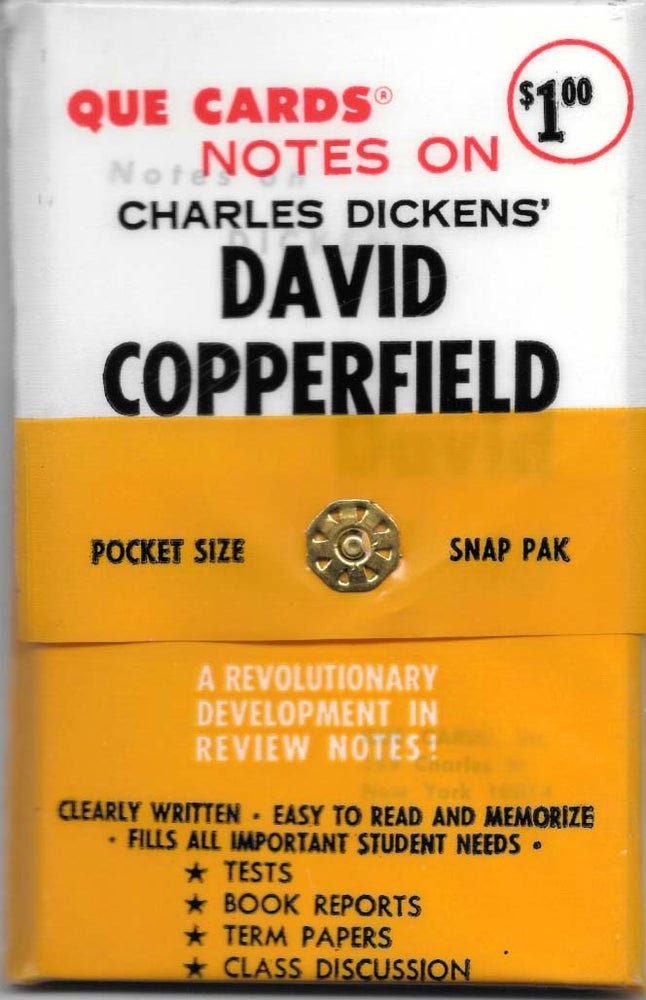 Item #45016 NOTES ON CHARLES DICKENS' DAVID COPPERFIELD.; Pocket Size. Snap Pak. A Revolutionary Development in Review Notes! Charles Que Cards - Dickens.