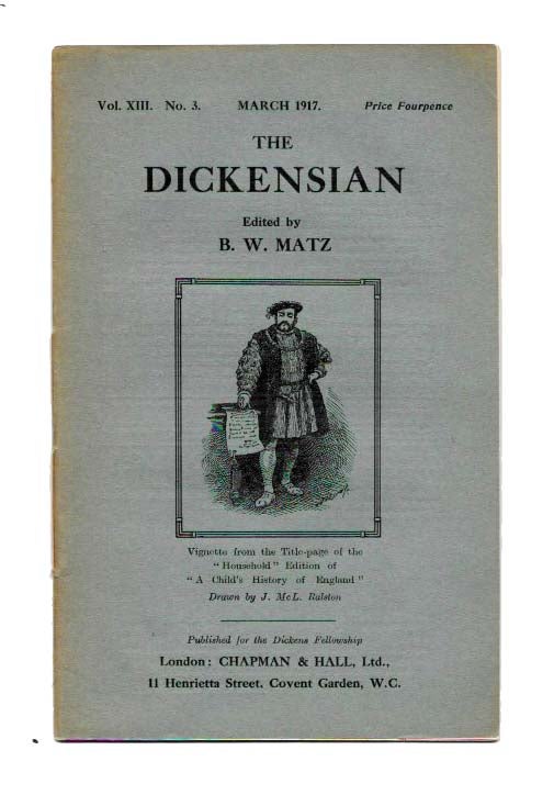 Item #45093.2 The DICKENSIAN. Vol. XIII. No. 3.; March 1917. B. W. - Matz.