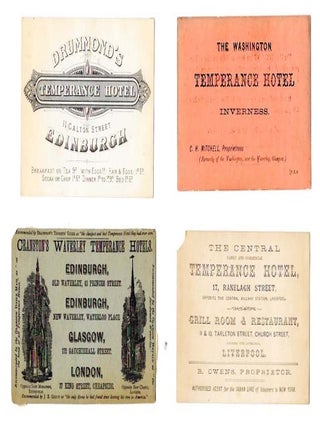 Item #45175 FOUR TEMPERANCE HOTEL CARDS. Temperance