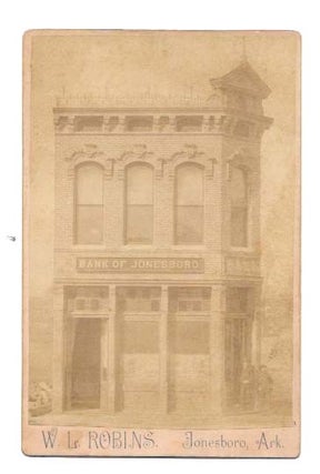 Item #45299 BANK Of JONESBORO. 19th C. Arkansas Photographic Trade / Cabinet Card, Judge W. H. -...