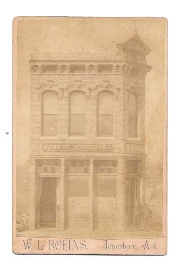 Item #45299 BANK Of JONESBORO. 19th C. Arkansas Photographic Trade / Cabinet Card, Judge W. H. - Bank President Cate, 1839 - 1899.