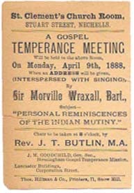 Item #45968 A GOSPEL TEMPERANCE MEETING.; St. Clement's Church Room, Stuart Street, Nechells. Temperance.