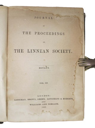 JOURNAL Of The PROCEEDINGS Of The LINNEAN SOCIETY. BOTANY. Vol. III.