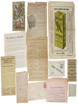 COLLECTION Of NEWSPAPER CLIPPINGS, HAND WRITTEN NOTES And SMALL PAMPHLETS RELATING To COOKING, GARDENING and HOUSEHOLD CHORES.