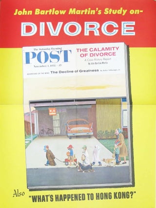 Item #46707 John Bartlow's Study on- DIVORCE. Magazine Promotional Advertising Poster, John...