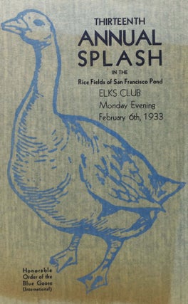 Item #46894 THIRTEENTH ANNUAL SPLASH In The RICE FIELDS Of SAN FRANCISCO POND. Event Program, Menu