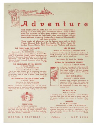 Item #47048 ADVENTURE. Publisher Advert Sheet / Order Blank