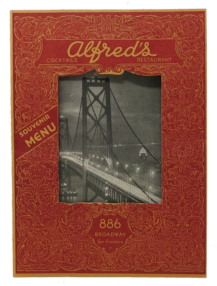 Item #47187 ALFRED'S. COCKTAILS - RESTAURANT.; Souvenir Menu. Restaurant Menu - San Francisco.
