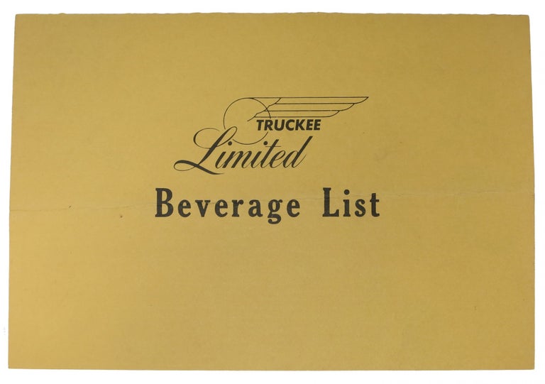 Item #47213 TRUCKEE - LIMITED.; Beverage List. Ca. Beverage List - Truckee.
