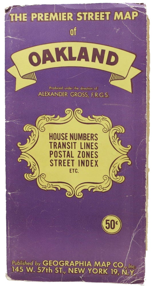 Item #47244 The PREMIER STREET MAP Of OAKLAND And Vicinity, Featuring Transit Lines and House Numbers. California Local History, Alexander Gross, 1879 - 1958.