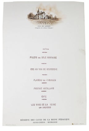 Item #47599 RÉSERVE DES CAVES DE LA REINE PÉDAUQUE.; Clos Des Langres (Propriété de la Reine...