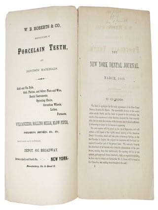The NEW YORK DENTAL JOURNAL. March, 1863. Vol. 5. No. 3.